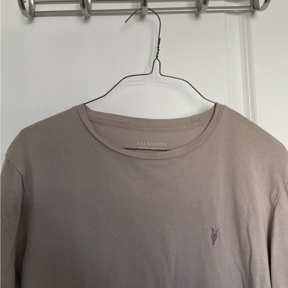 All Saints Men's Taupe Shirt Short Sleeve Sz M
